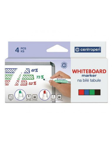 Centropen 8559/4 súprava značkovač na stierateľné biele tabule