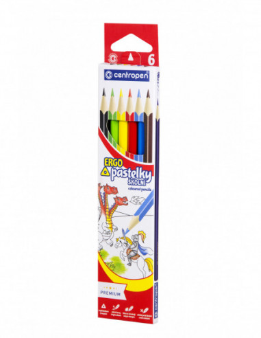 Ceruzky CENTROPEN 9521/  6 trojhranné farebná súprava v kartóne