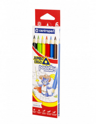 Ceruzky CENTROPEN 9522/  6 trojhranné farebná súprava  JUMBO