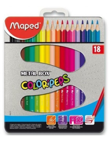 Ceruzky MAPED/18 3HR farebná súprava kovov.škatuľka