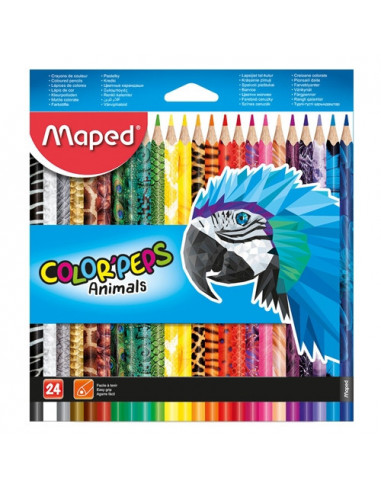 Ceruzky MAPED/24 3HR farebná súprava ANIMALS