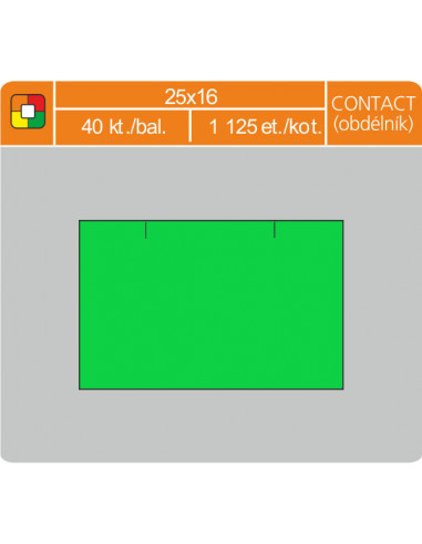 Etikety cenové 25x16 CONTACT obdĺžnik zelené