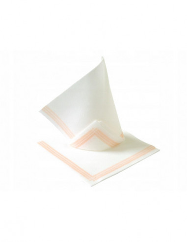 Obrúsky papierové 38x38cm/50ks biele ružový pásik 2-vrstvové