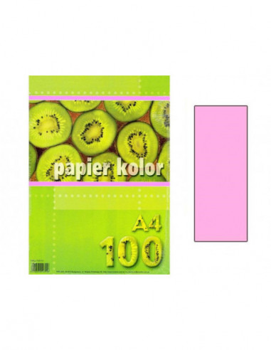 Papier farebný A4 80g  ružový sv./100ks  100040
