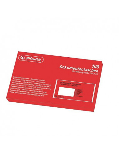 Poštové obálky sprievodné DL červené 100ks/bal