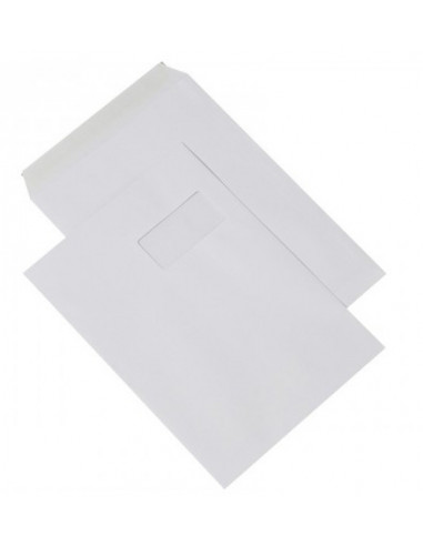 Poštové tašky C4 3T05B4/500ks okienko samolep s páskou biele