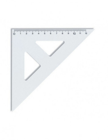Pravítko trojuholník 45°/141 s kolmicou KOH-I-NOOR transparent