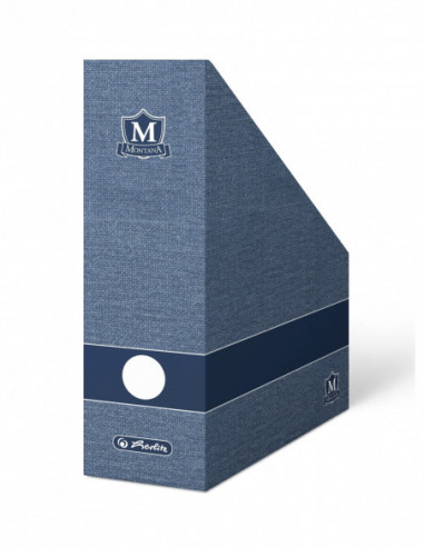 Stojan na spisy kartónový MONTANA  modrý 110mm NEW