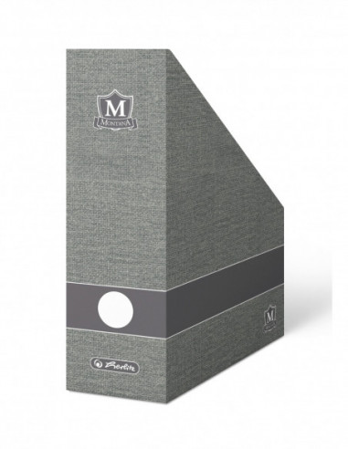 Stojan na spisy kartónový MONTANA  šedý 110mm NEW