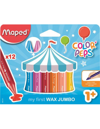 Voskovky MAPED Color Peps Maxi Wax / 12 farebné ceruzky