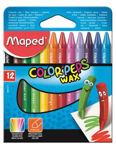 Voskovky MAPED Color Peps Wax / 12  farebné ceruzky
