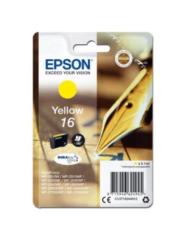 Epson originál ink C13T16244012, T162440, yellow, 3.1ml, Epson WorkForce WF-2540WF, WF-2530WF, WF-2520NF, WF-2010