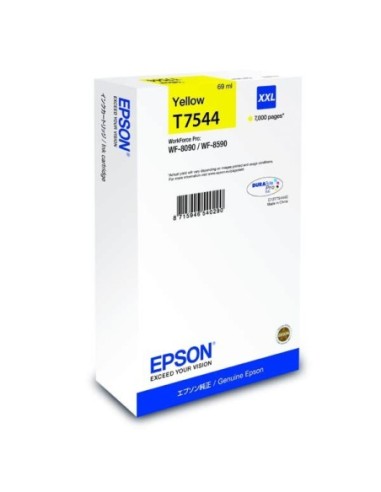 Epson originál ink C13T754440, T7544, XXL, yellow, 69ml, Epson WorkForce Pro WF-8590DWF