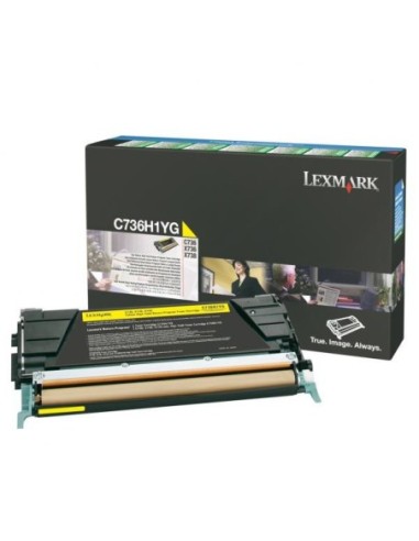 Lexmark originál toner C736H1YG, yellow, 10000str., high capacity, return, Lexmark C736, X736, X738, O