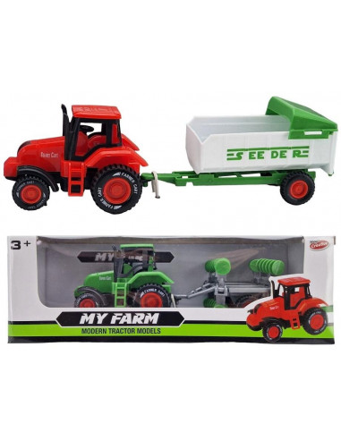 Traktor s vlečkou My Farm mix druhov 21cm - s vlečkou