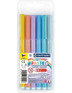 Centropen 7550/  6, 1,0 súprava Pastel vyprateľných popisovačov