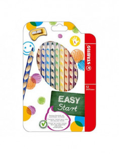 Ceruzky STABILO EASYcolors/12 3HR ľavák,fareb.súpr.+ strúhadlo