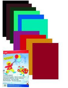 Papier farebný A3/10 listov 120g farebný mix HERLITZ