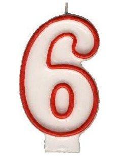 Sviečka číslová "6"