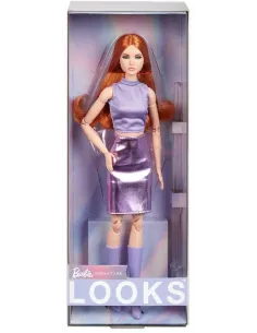 Mattel Looks Barbie fialové oblečenie HRM12 2