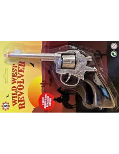 Detský revolver kovový na kapsule 8 rán 21cm