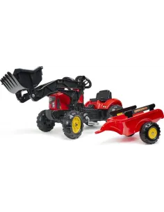 Falk Šliapací traktor 2030M Red Supercharger pedal charger s odpojiteľnou vlečkou