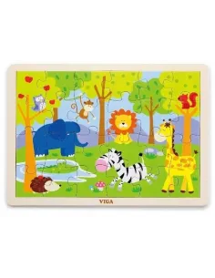 Viga Drevené puzzle Zoo 24ks